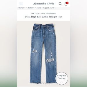 Abercrombie & Fitch The Ankle Straight Ultra High Rise Jean